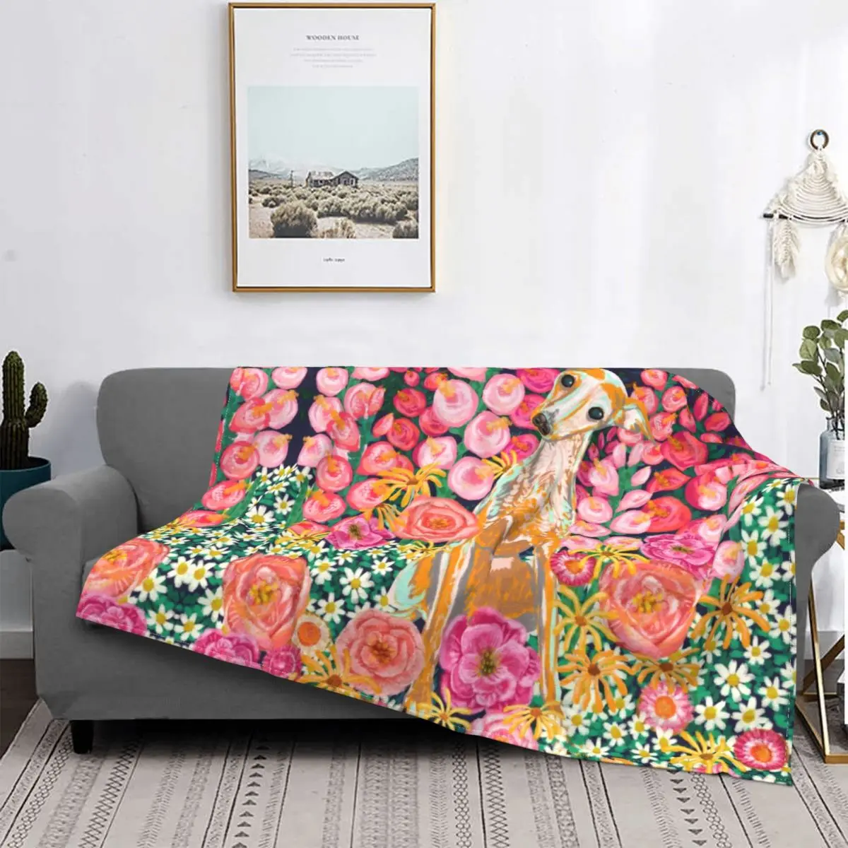 

Sihthound Whippet Semaphore Greyhound Blanket for Bed Sofa Travel Spring Warm Fleece Soft Flannel Dog Animal Throw Blankets