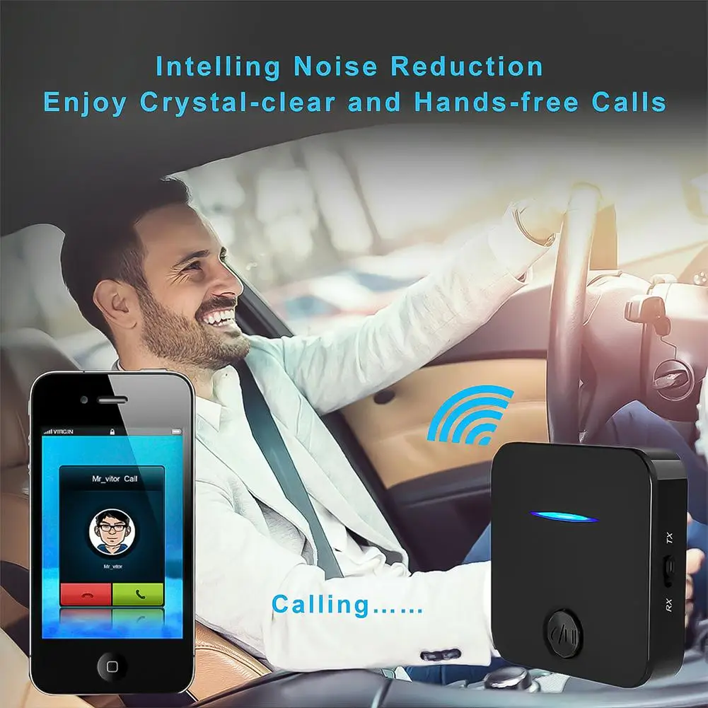 

2-in-1 Bluetooth-compatible 5.0 Receiver Transmitter Tv Home Stereo A2dp 3.5mm Aux Audio Wireless Adapter Hands-free Calling