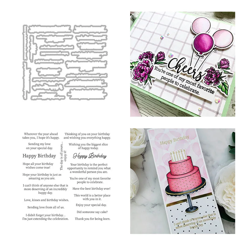 

Happy Birthday Thank You For Being Born Metal Cutting Die Scrapbook Album For Gift Card Making Handcrafts For Decortion New 2022