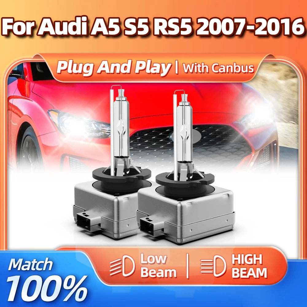 

D3S Xenon Headlights Bulbs 35W 20000LM Car Lamps 6000K White Xenon Light For Audi A5 S5 RS5 2007-2011 2012 2013 2014 2015 2016