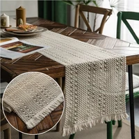 nordic cotton tassel tablecloth bohemian hollow woven table flag wedding holiday table decoration dust proof tablecloth