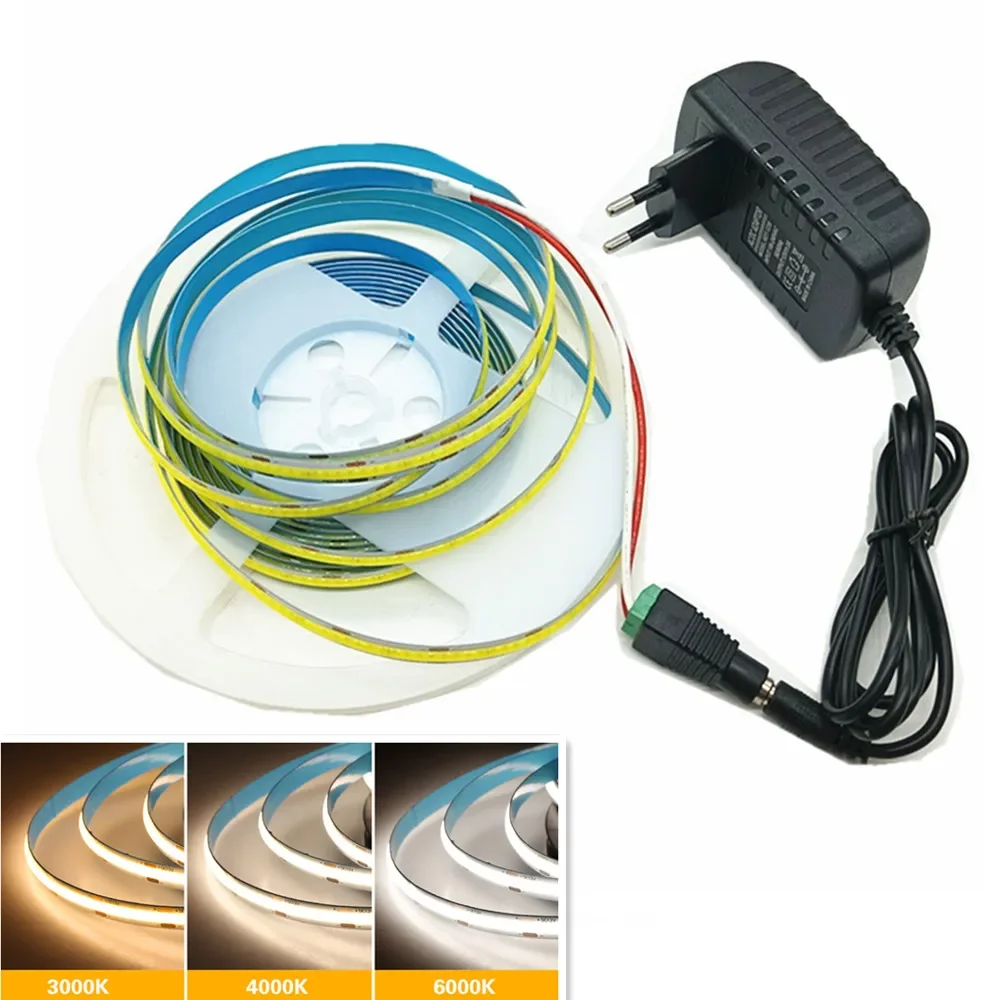 Световая лента COB самоклеящаяся ультратонкая 12V1M2M3M4M5M низковольтный светодиод и