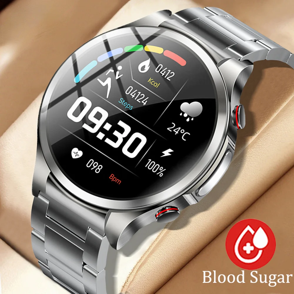 

2023 Man Watch Men Smartwatch Blood Sugar ECG+PPG Monitoring Women Pressure Body Temperature Wrist Clock Fitness Tracker Devices