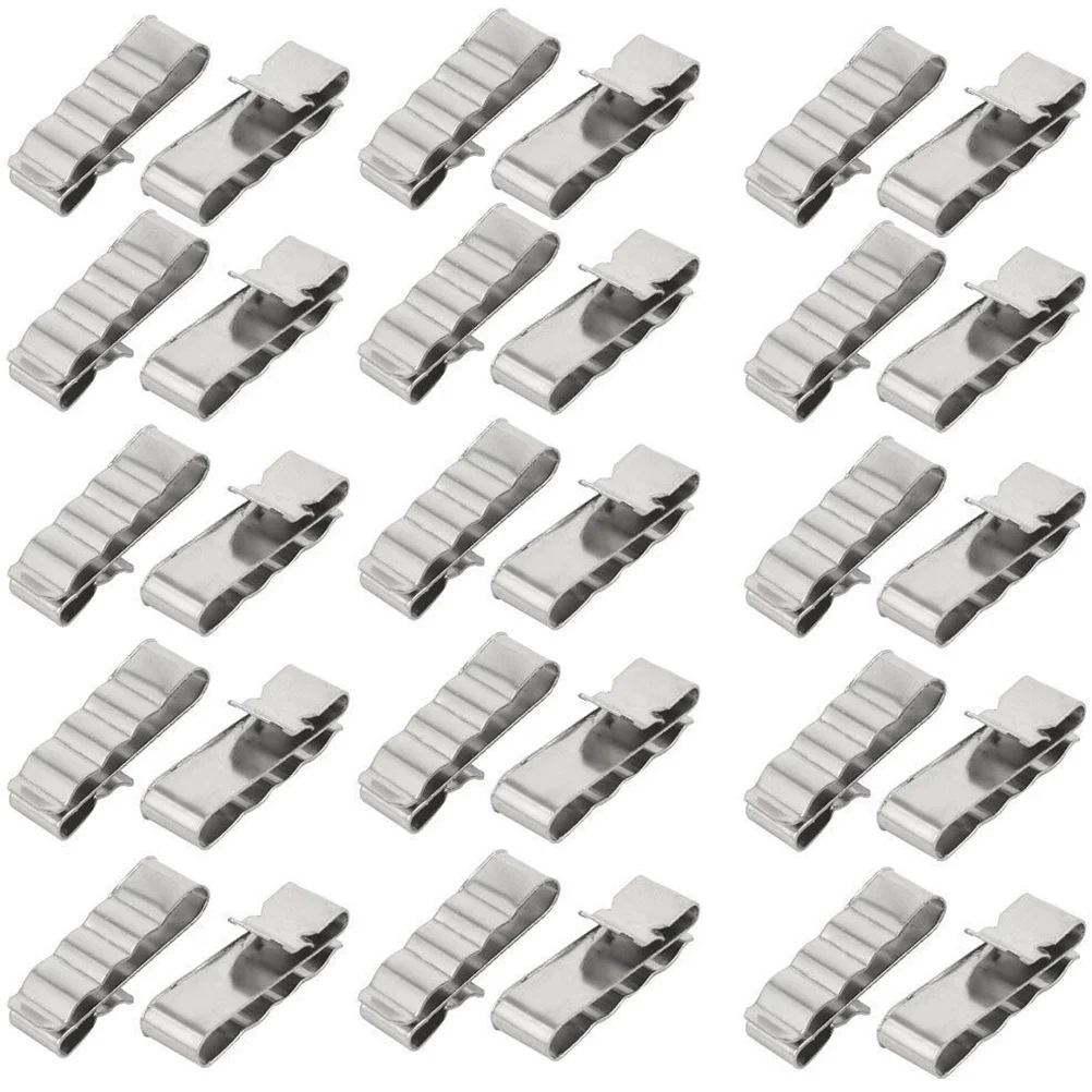 

30pcs Photovoltaic Cable Clamp Stainless Steel Trailer Wire Harness Clip Clamp