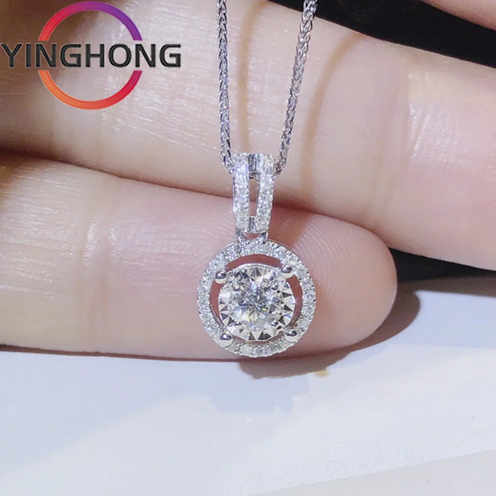 

QueXiang S925 Sterling Silver Eight Hearts Eight Arrows Three Carat Mosan Diamond Necklace Women's Jewelry Charm Luxury Gift