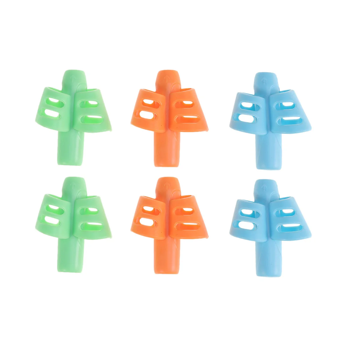 

6pcs Silicone Double Fingers Pen Holder Writing Trainer Aid Aid Grip Writing Posture Corrector Tool For Toddlers 2- 4 Yearss
