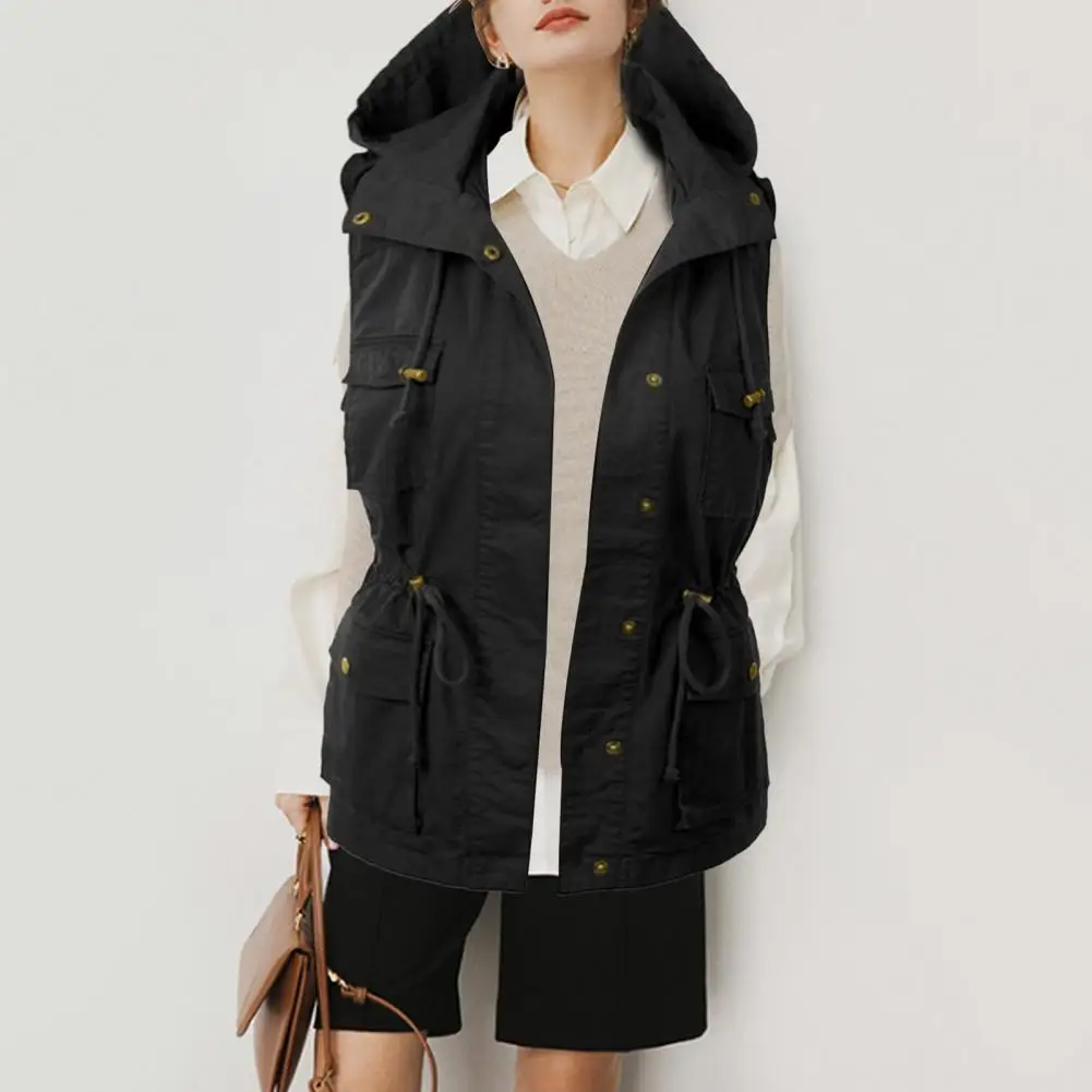 

Весеннее пальто, жилет с капюшоном, теплый однотонный Осенний жилет, женское осеннее пальто для свиданий