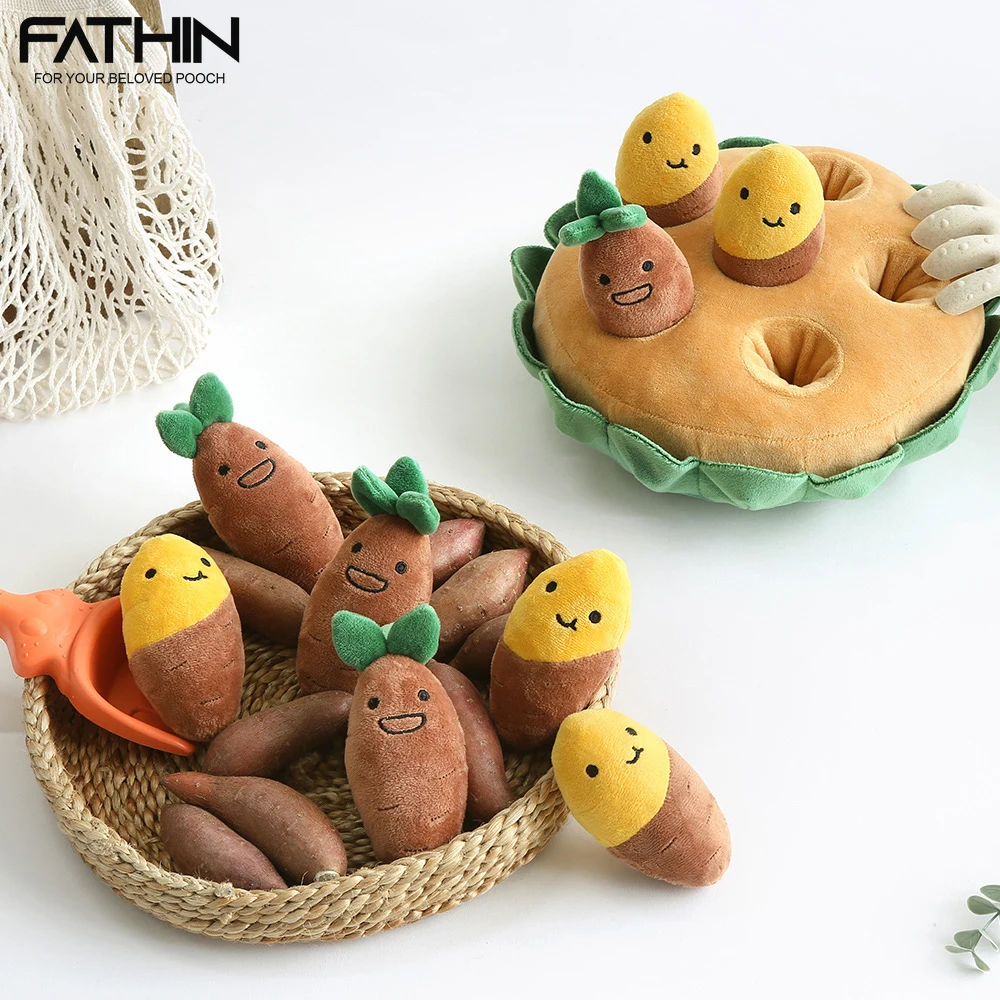 

FATHIN Potato Set Plush Squeak Dog Toys Pets Accessories for Small Large Dogs Interactive Dog Toys Hide Snacks