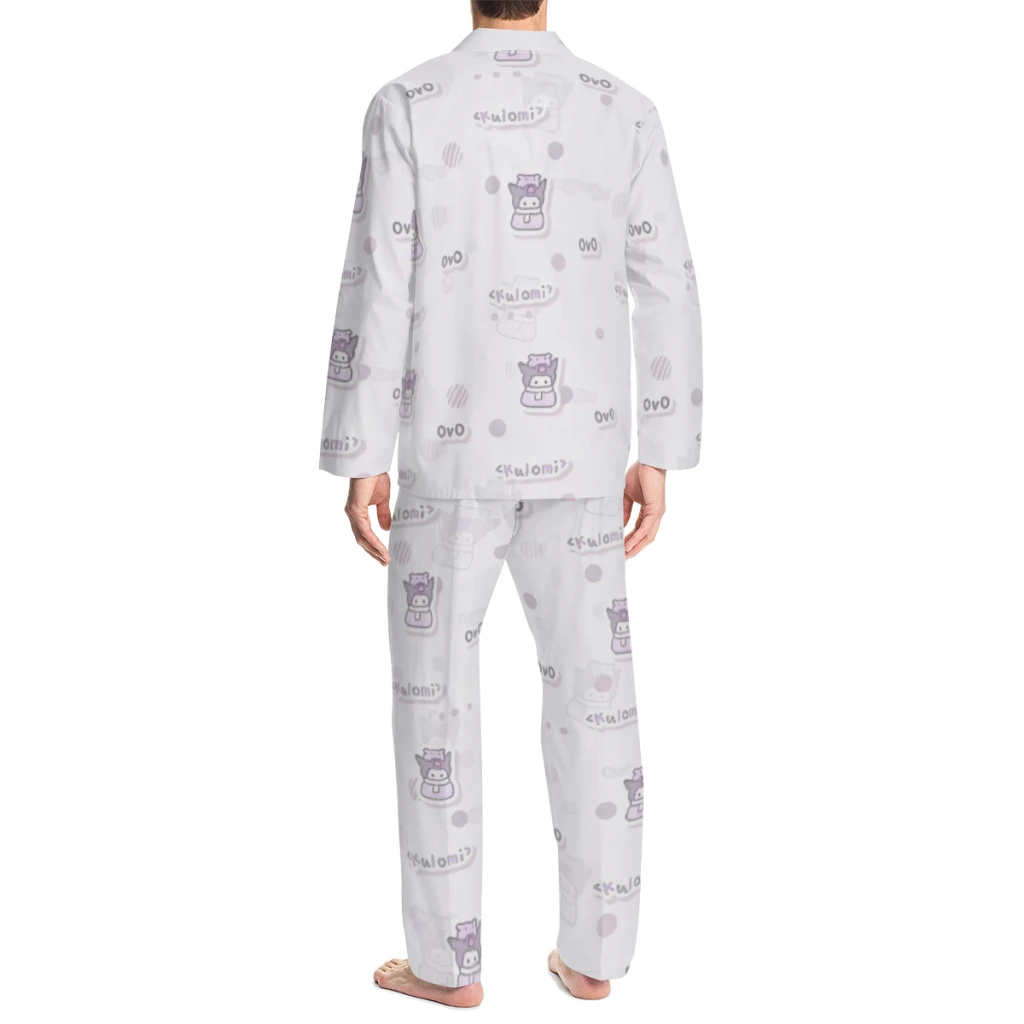 Хлопковый пижамный комплект Sanrio Kurome для мужчин и женщин повседневная пижама с