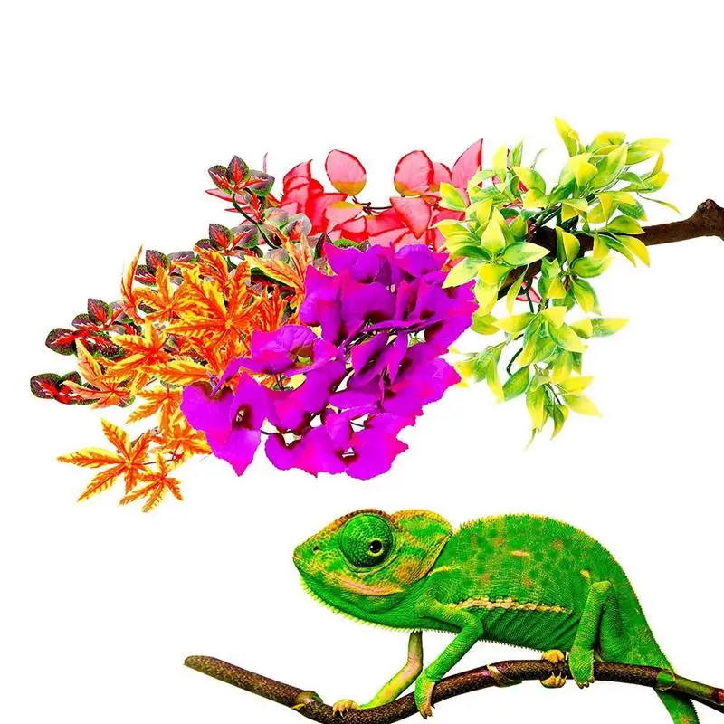 

12 Inch For Reptile DIY Fish Tank Simulated Plant With Suction Cup Plastic Fake Hanging Pet Supplies Realistic Artificial Vine