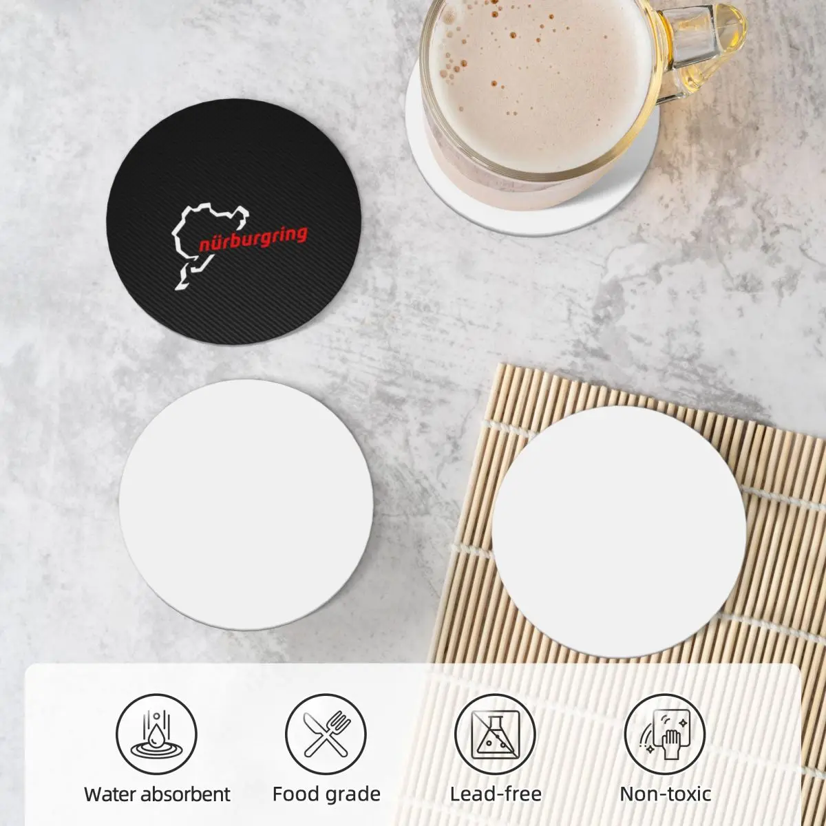 Керамические подставки nюрбургрин из углеродного волокна белого/красного цвета