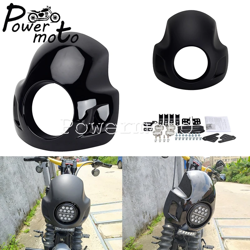 

5.75" Front Motorcycle Cafe Sport Headlight Fairing For Harley Sportster Dyna 883 1200 XL FXD FXR Street Bob Front Cowl 04-20