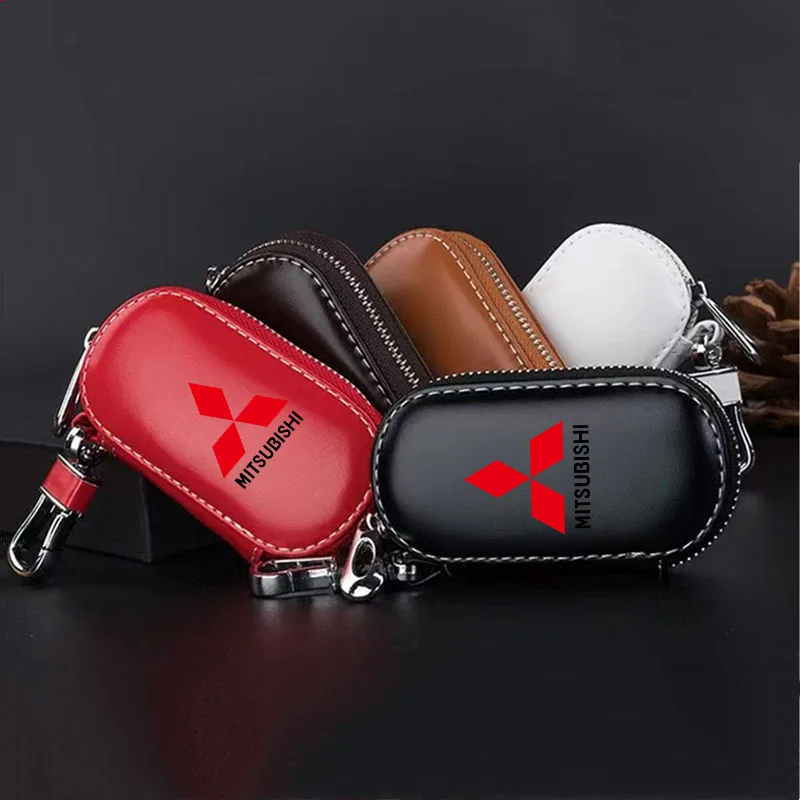 

Leather Key Wallet Car Key Bag Multi Function Key Case Fashion for Mitsubishi Lancer EX 10 Lancer X Metal Car Accessories