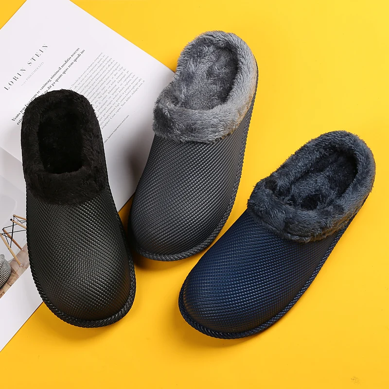 Winter Slippers Women Men Sandals 2022 Casual Waterproof Cotton Shoes Soft Bottom Warm Slides EVA Anti-Slip Plush Home Slipper