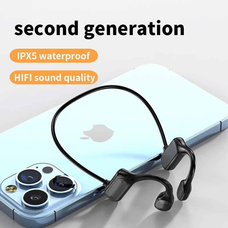 

2023 New Bone Conduction Headset Bluetooth 5.2 Wireless Headset Waterproof Sports Headset With Microphone Is Suitable For Fitnes