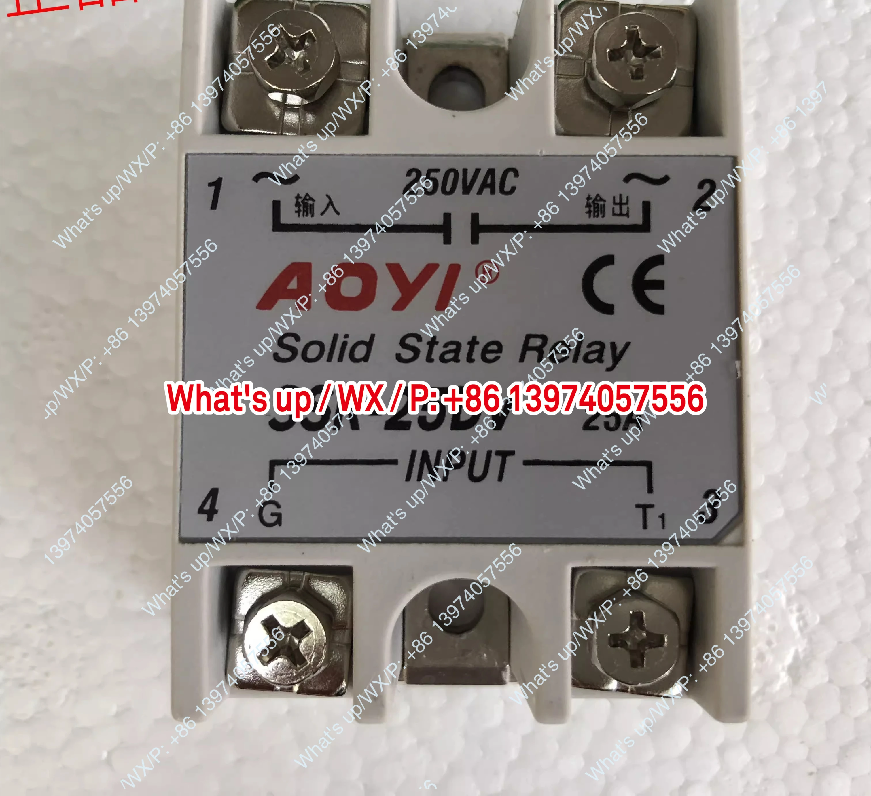 Фото Оригинальное твердотельное реле AOYI SSR-25DV, модуль регулятора напряжения 40DV SCR №2