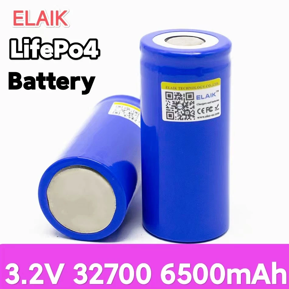 

ELAIK 6PCS Lifepo4 32700 3.2V 6500mAh rechargeable battery 35A continuous discharge maximum 55A backup power flashlight battery