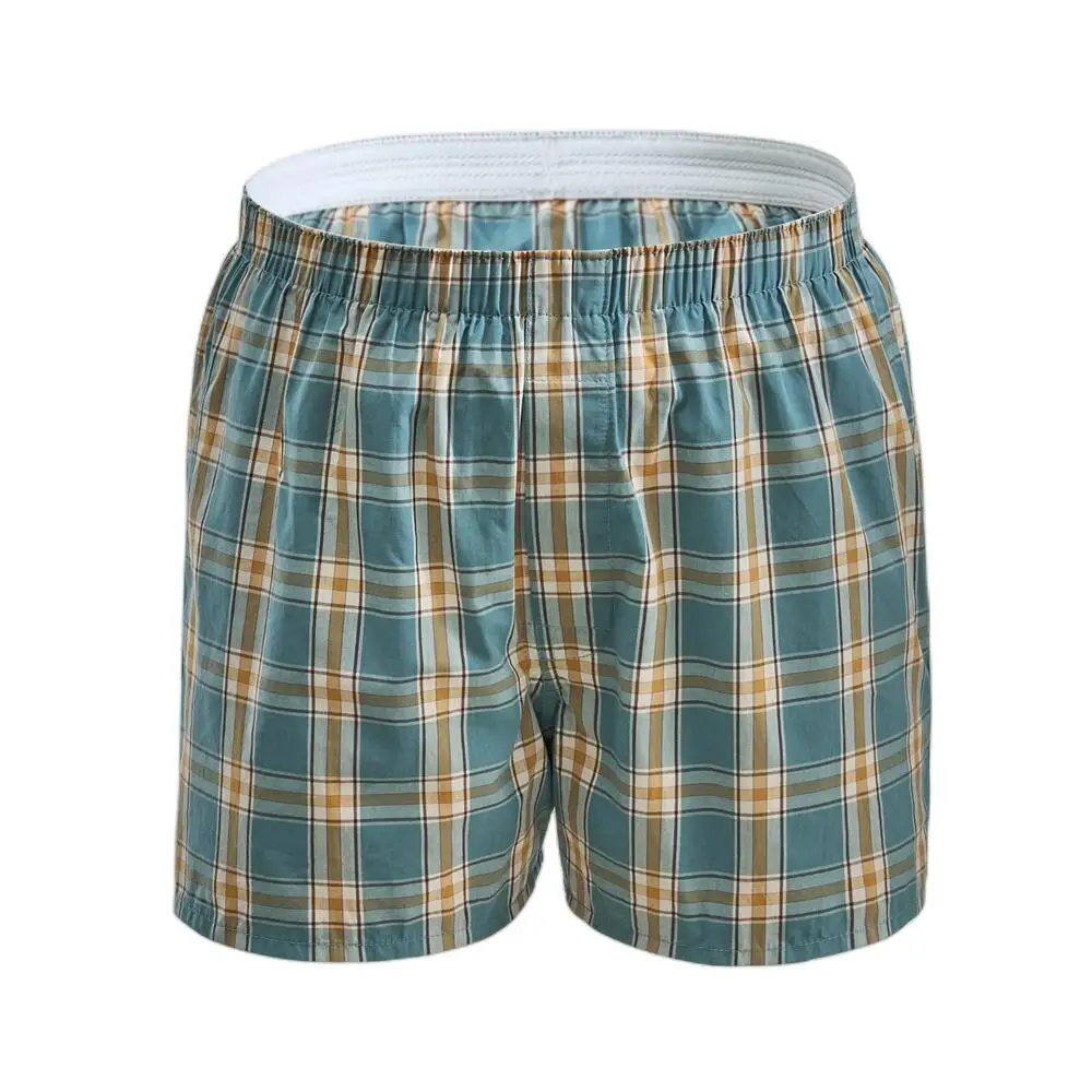 

SEOBEAN Men's Pajamas Sleep Bottoms Sexy Underwear Plaid Shorts Boxers Home Loose Lounge Pajama Panties Men Boxer Shorts