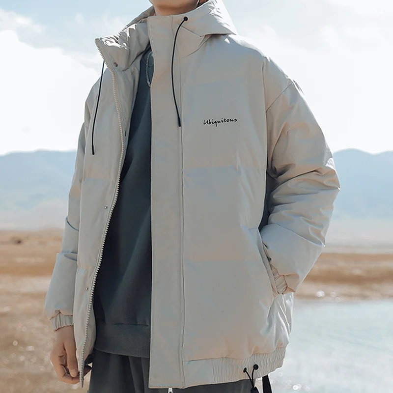 Oversized Pockets Loose Plus Velvet Women's Long-sleeve Streetwear Hoodie Letter Print Zipper Jacket Blouson Y2k Puffer Jacket