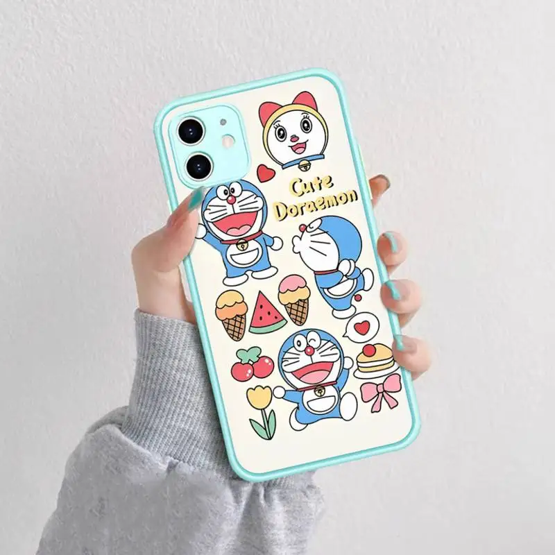 Cute D-Dora-emonS Phone Case for iPhone 14 11 12 13 Mini Pro Max 8 7 Plus X XR XS MAX Translucent Matte Cover