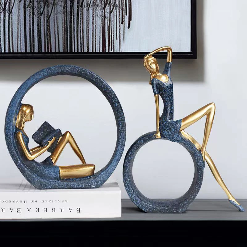 S Literary Girl Figurines For Interior  Luxury Home Living Room Decor Home Decoration Accessorie