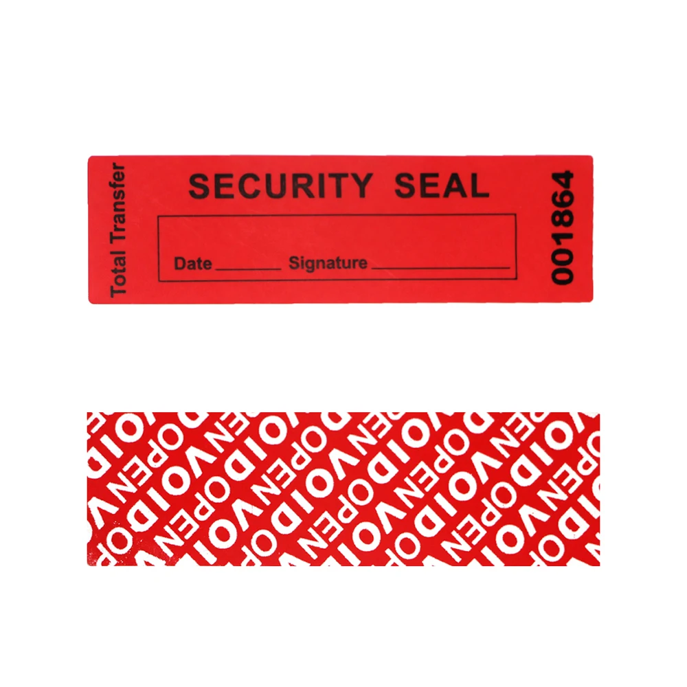 Red Adhesive labels Tamper Proof Stickers/Seals Warranty Void Seal Label sticker with Unique Serial Number High Security Label