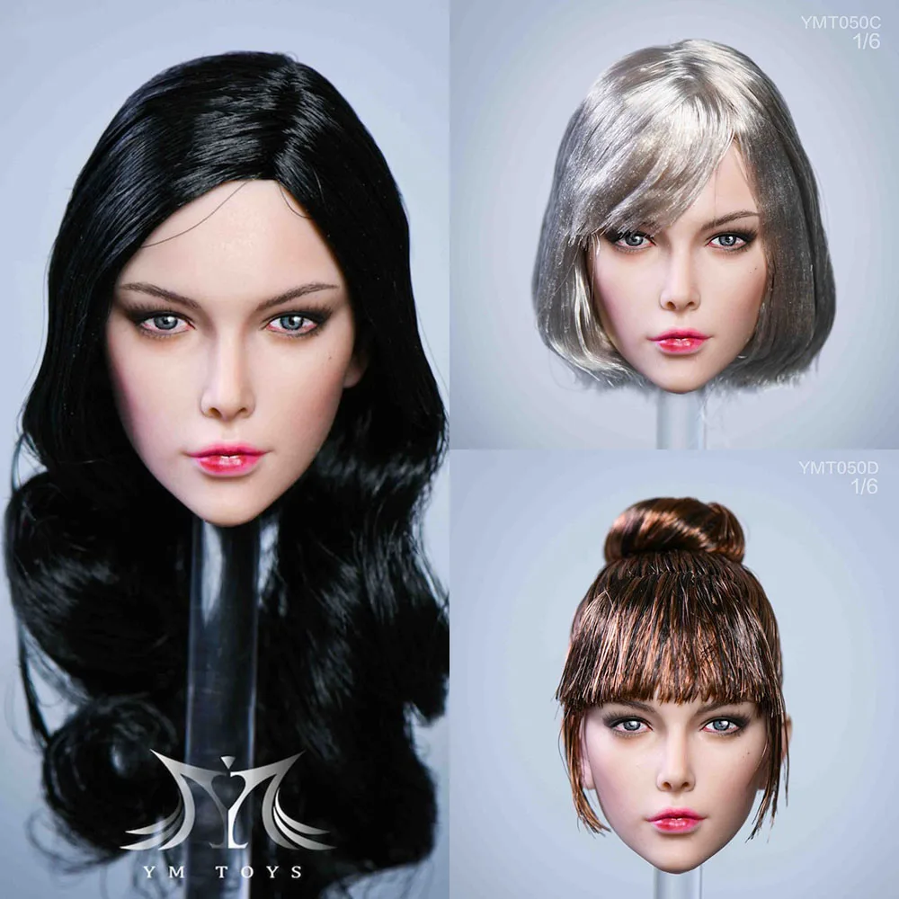 

In Stock YMTOYS YMT050 1/6 Scale Beauty Ye Hair Transplant Head Sculpt Carving Model Fit 12'' Female Soldier Action Figure Body