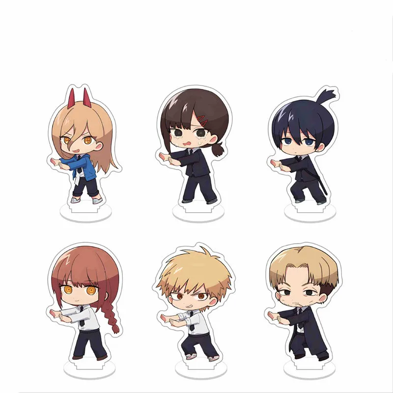 

Anime Chainsaw Man Cosplay Acrylic Action Figure Denji Makima Power Stand Model Plate Toy Cute Desk Decor Fans Collection Gift