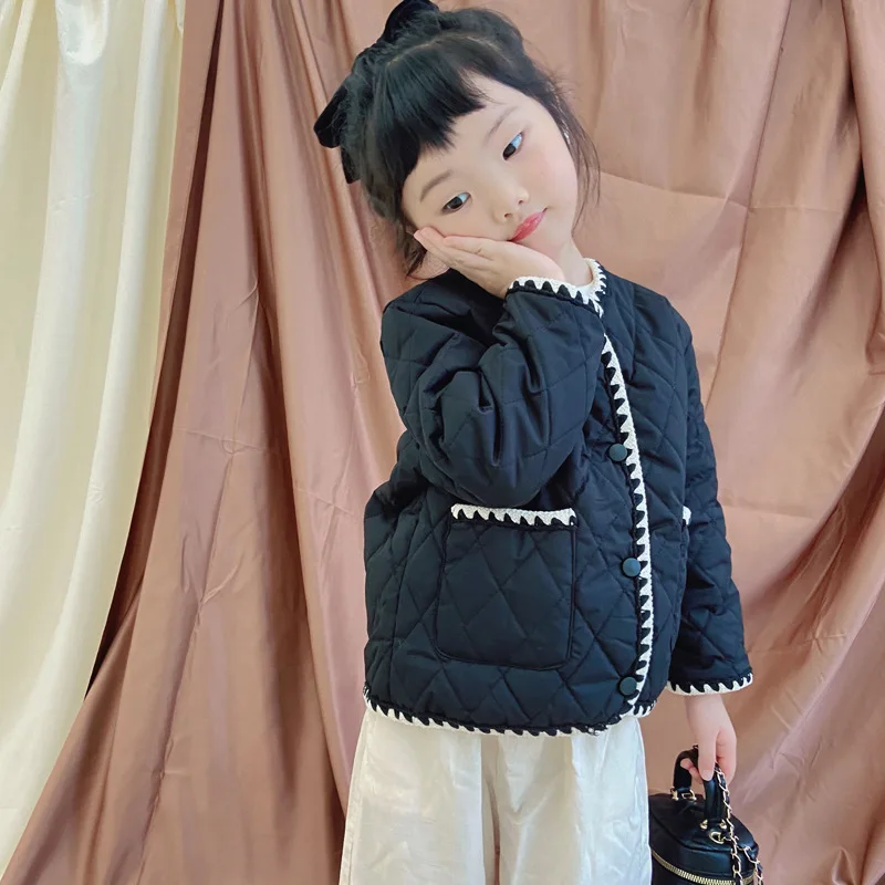 

Girls Kids Coat Jacket Overcoat Cotton 2022 Light Warm Thicken Velvet Winter Sports Teenager Plus Size Children's Clothing