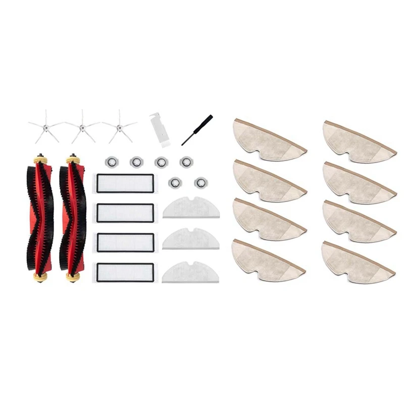

8Pcs Mop Cloth Accessories With Replacement Mop Cloths Main Brush HEPA Filter
