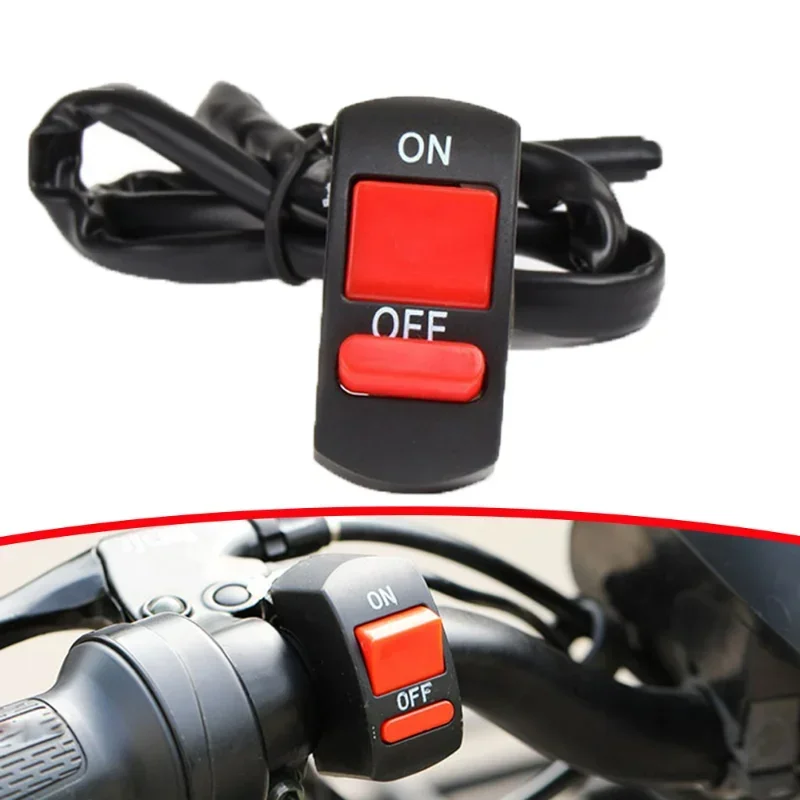 

Universal Motorcycle Handlebar Flashing Switch Moto Light Switch ON OFF Button ATV Bike DC12V/10A Black Two Core Wire