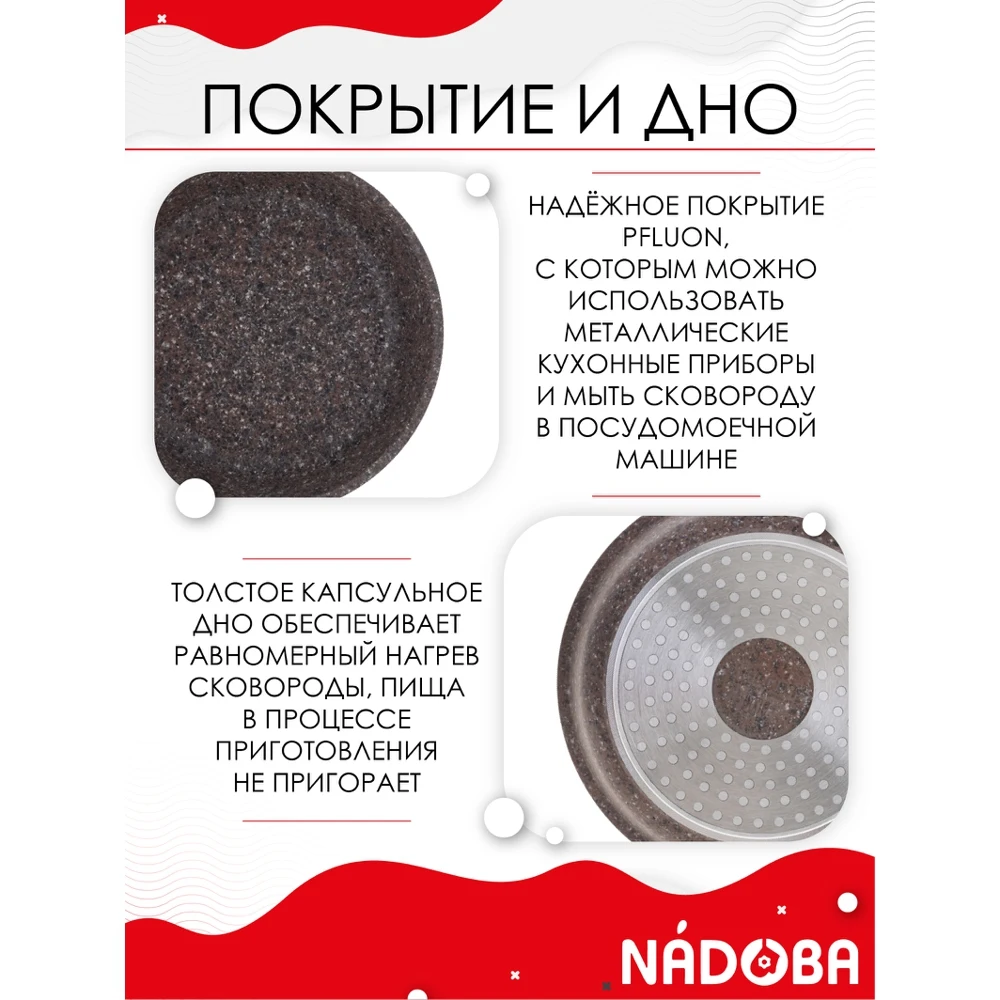 Сковорода с антипригарным покрытием без крышки 20 см NADOBA серия GRETA |