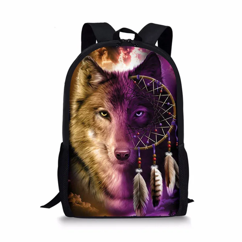 

Wild Wolf 3D Pattern School Bags for Boys Girls Children School Backpacks Teenager Kids Book Bag mochila escolar Daypack