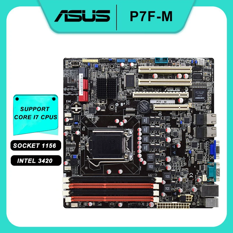 Материнская плата ASUS P7F-M 1156 DDR3 16 Гб поддержка комплекта Xeon Core i7 процессоров Intel 3420