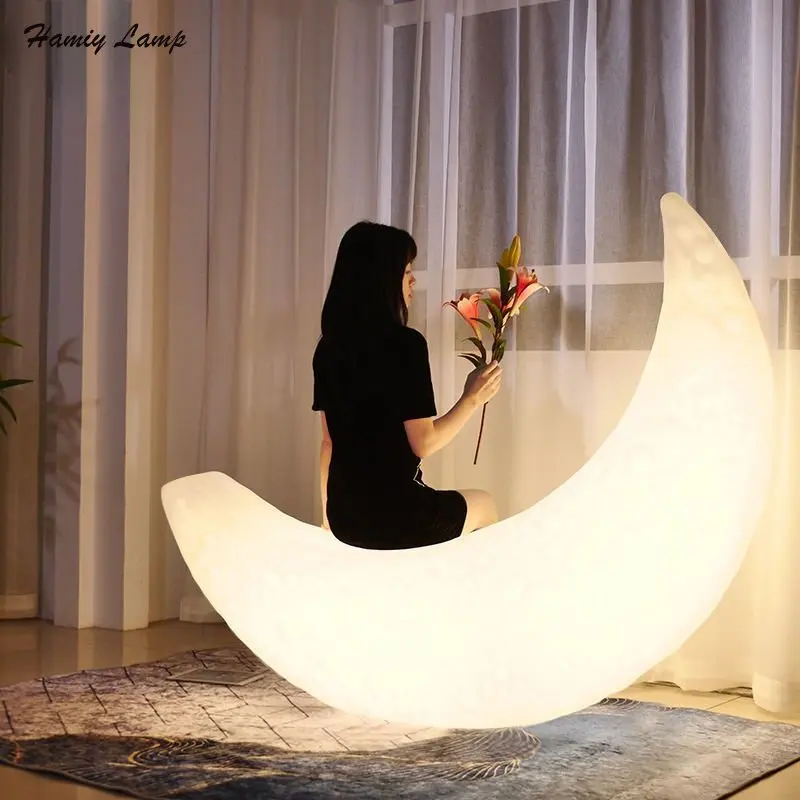 

Moon Floor Lamp Outdoor Light Nordic Designer Living Room Bedroom Atmosphere Lamp Waterproof Courtyard Moon Decorative
