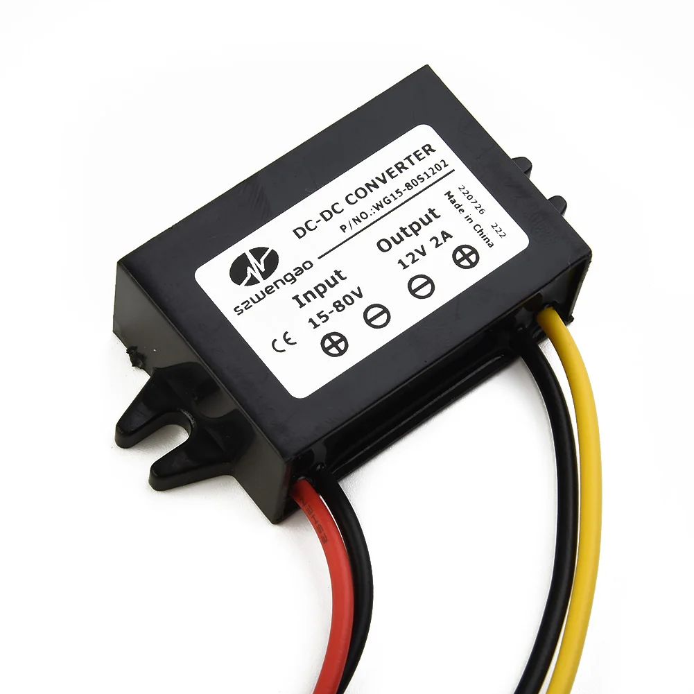 

1pc Black Step Down Module Converter 15V-72V To 12V With Current Protection Shock-proof Moisture-proof Switching DC Regulator