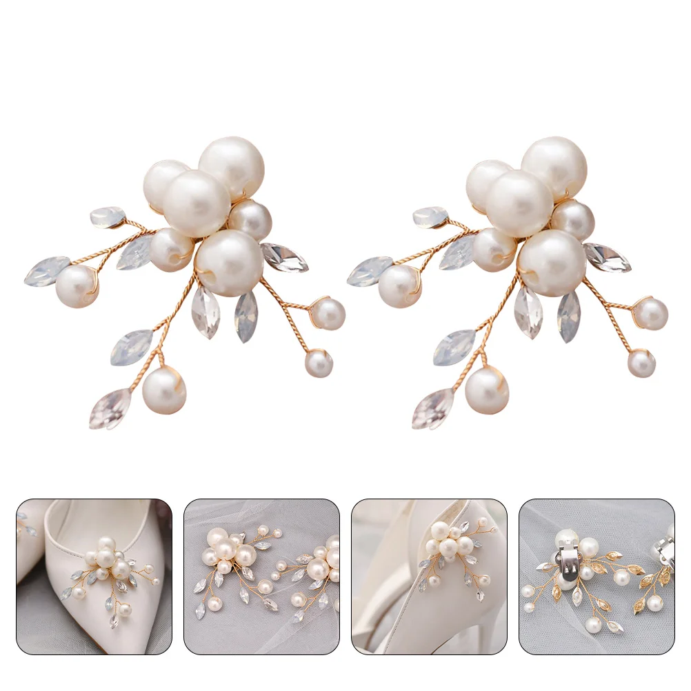 

Flower Shoes Bride Decors Exquisite Flowers Wedding Decorative Banquet Buckles High Heeled