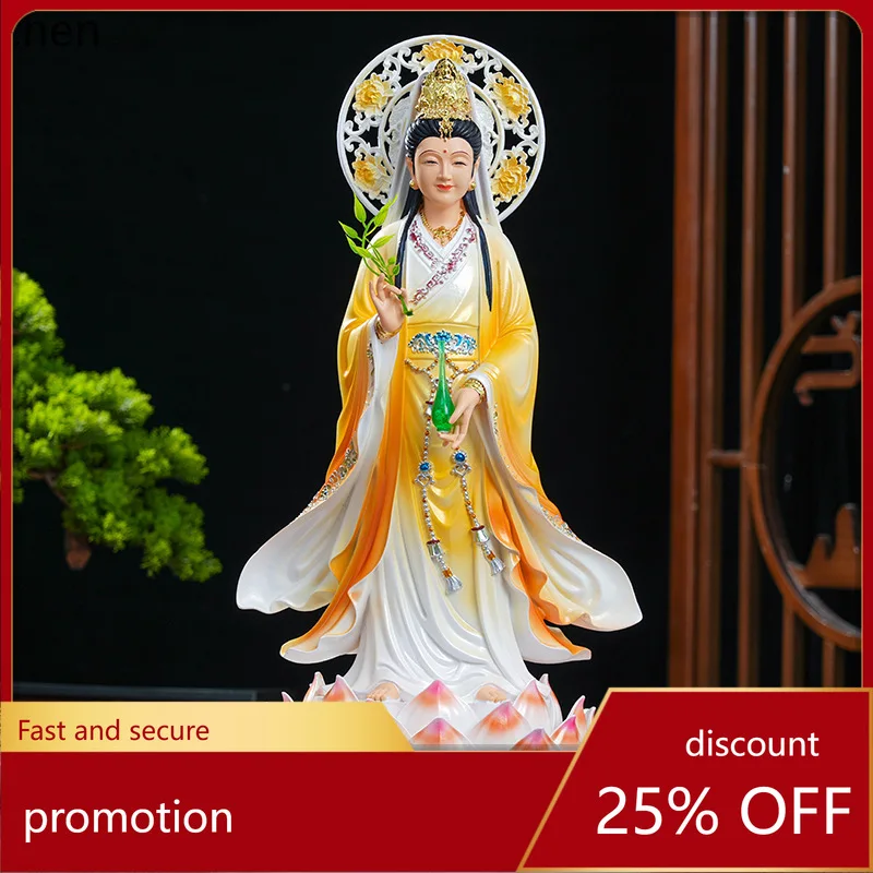 Фото Статуя Будды Гуаньинь из смолы (Cz miaoshan guanyin niangniang nanhai guanyin), для поклонения Гуаньинь, храмовая статуя, для украшения дома №1
