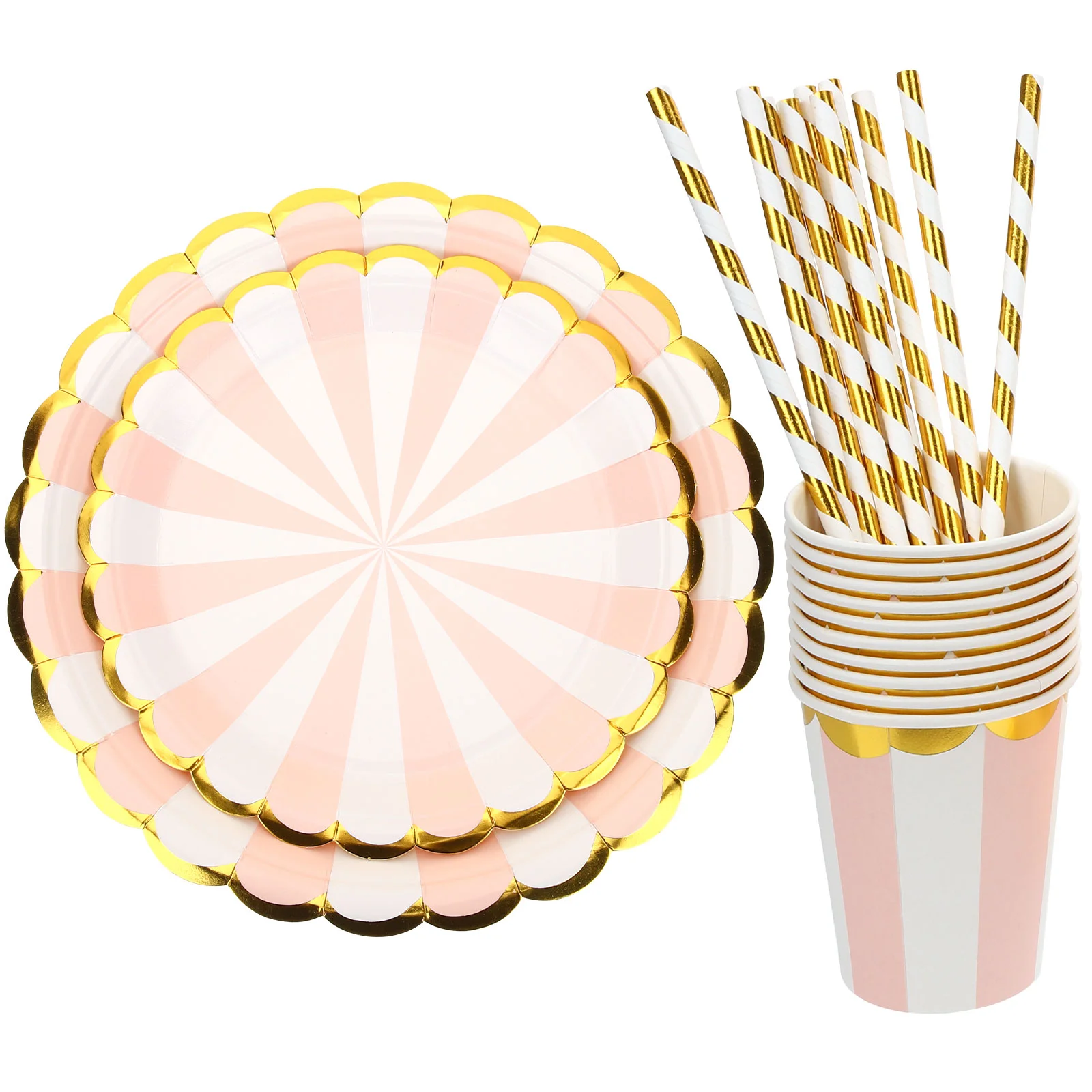 

1 Set Dot Tableware Set Disposable Golden Dot Paper Dinnerware Kit Party Supplies