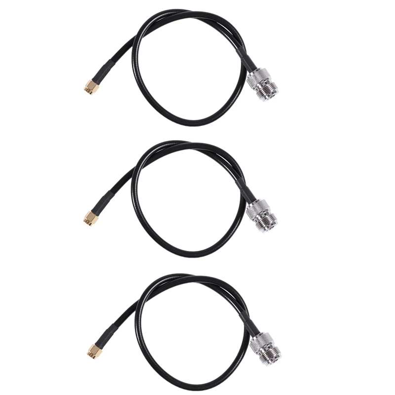 

3X RP-SMA Male To N Type Female Connector Cable Black 40CM