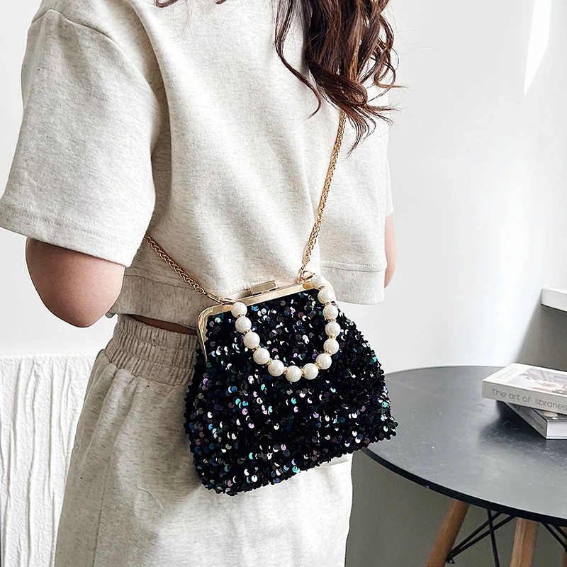 Роскошные вечерние сумочки для женщин металлическая Сумка-тоут с жемчужными