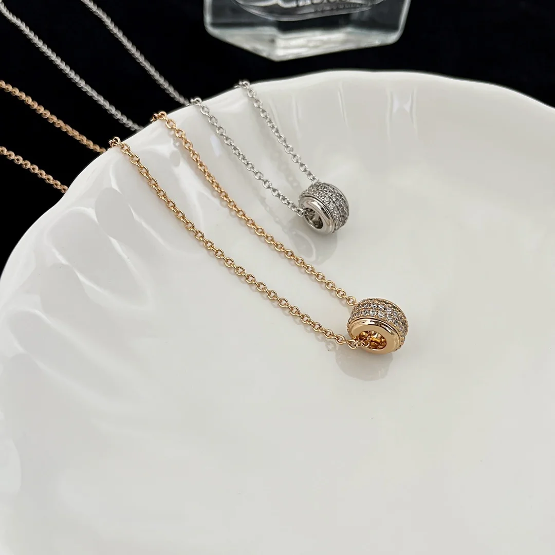 

Новинка 2023, классическое двухцветное кольцо в стиле ретро, три полных бриллианта могут Перевернуть Часы, ожерелье, модная Банкетная повседневная одежда