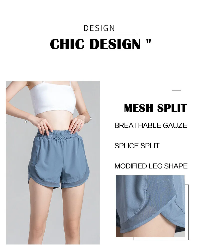 Casual Running Gym Shorts Women's Sports Shorts with Pockets Quick Dry Loose Shorts Female Yoga Exercise Training Sport Shorts