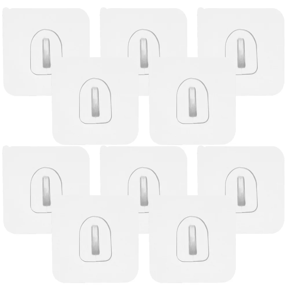 

10pcs Clear Wall Hooks Sticky Hanging Hooks Towel Hooks for Bathroom Kitchen