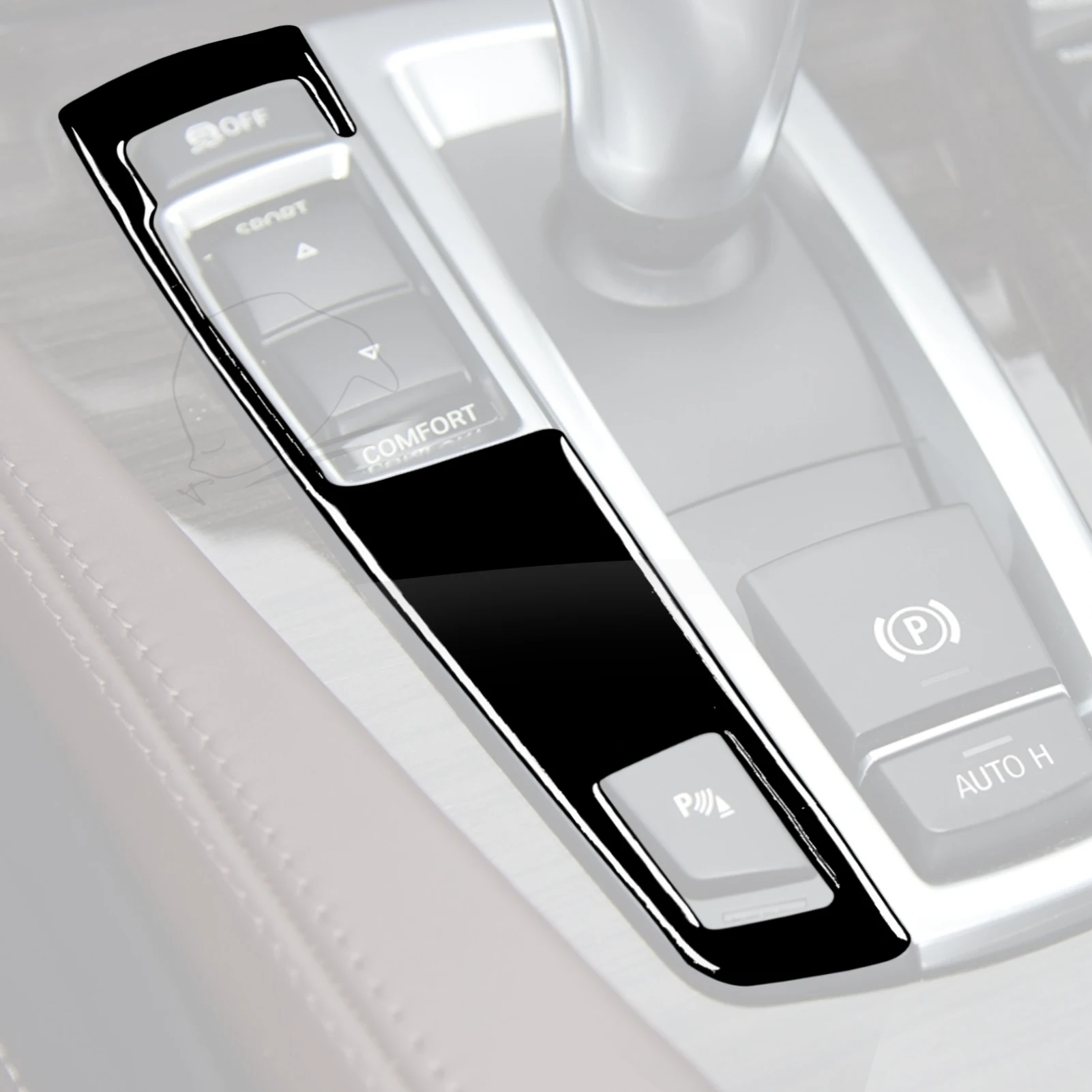 Фото Черная декоративная панель переключения передач для BMW 5 Series F10 2011-2017 №3