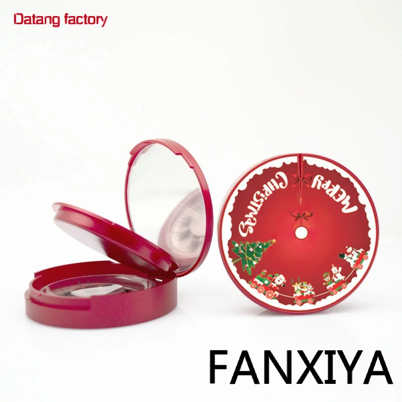 

Christmas lashes box custom packaging two layers mirror case