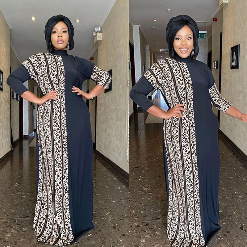 

Новинка 2022, платье большого размера в африканском стиле, женское платье с принтом, длинная юбка средней длины с круглым вырезом и платье в по...