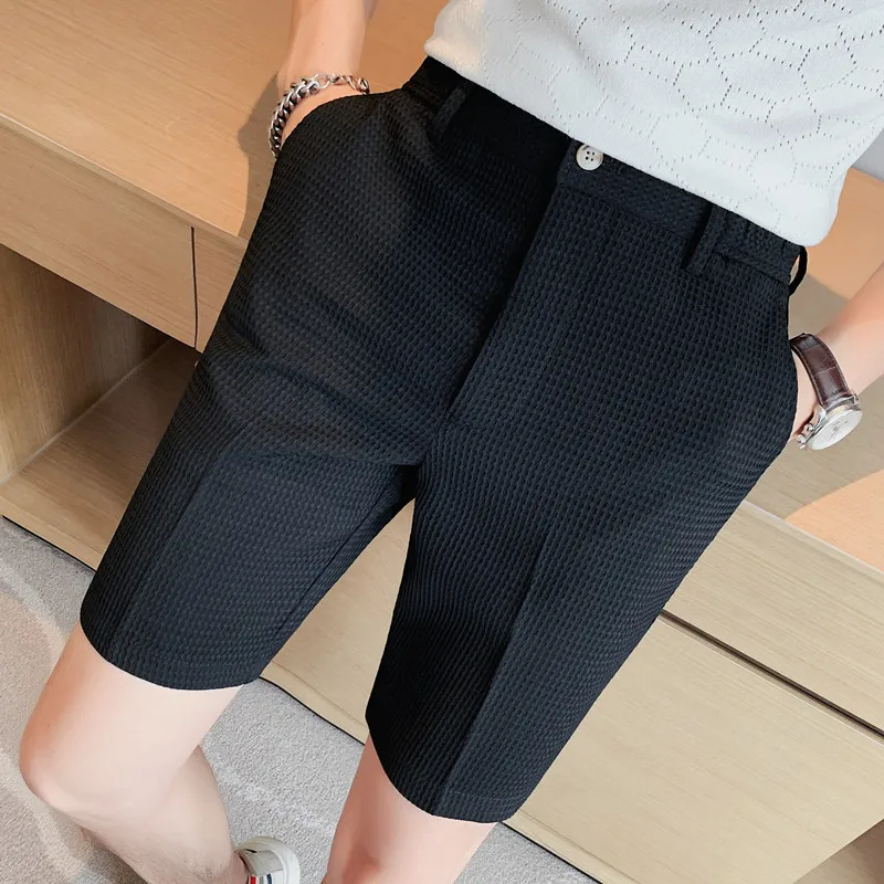 2022 Men's Business summer Casual Shorts/Male Slim Fit High Quality Casual Suit Shorts/Man Fashion Five Point Shorts 28-36