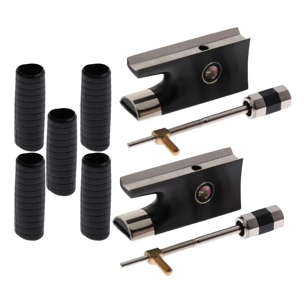 

2pcs 4/4 Violin Bow Ebony Frog with 5x Violin Bow Replacement