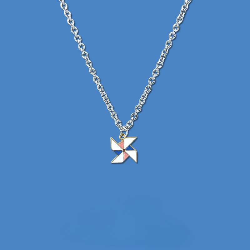 

H как оригинальное бумажное ожерелье-ветряная мельница дизайнерская подвеска трендовые аксессуары мультяшная Милая двухсторонняя цепь для свитера из титановой стали